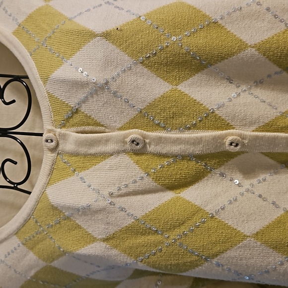 Talbots button-down argyle sweater. Size L. - Picture 2 of 5